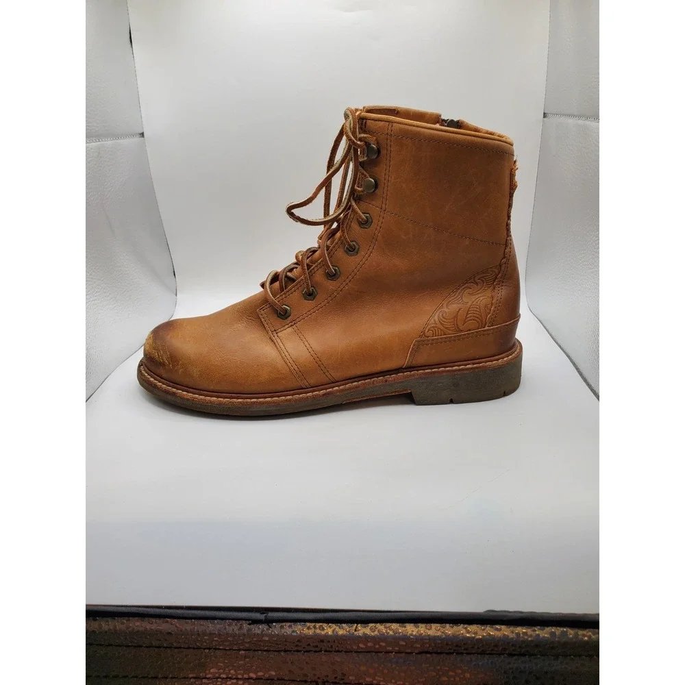 OluKai Men\'s Mauna Kea Size 10 EU 43 Tan Leather Lace Up Amazon.com | OLUKAI New Mauna Kea Redwood/Redwood Mens 8.5  main image 4